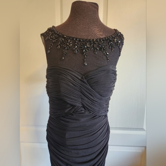 NWT Alyce Paris Black Cocktail Dress with Beaded Neckline Size 4 - Picture 4 of 9